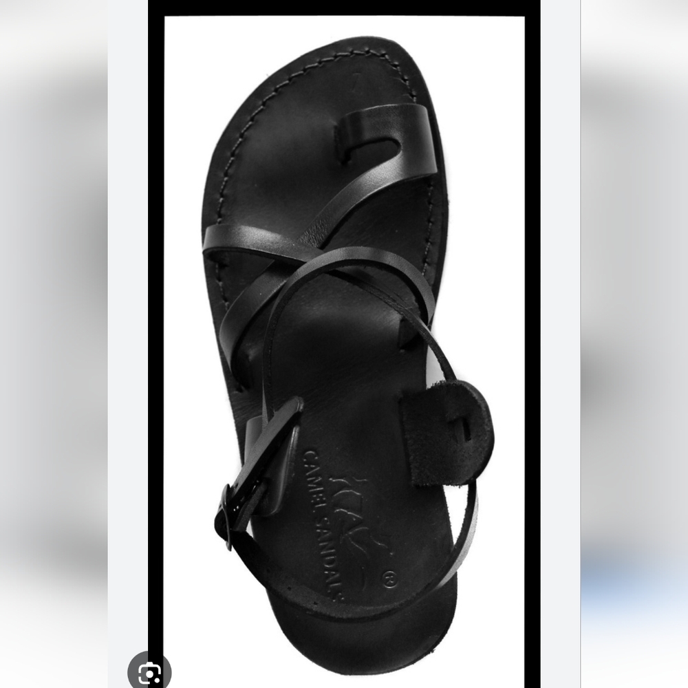 AWESOME BLACK CAMEL LEATHER SANDALS